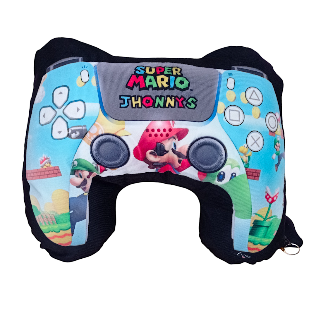 Cojin Forma Control Video juegos play 5 Mario negro