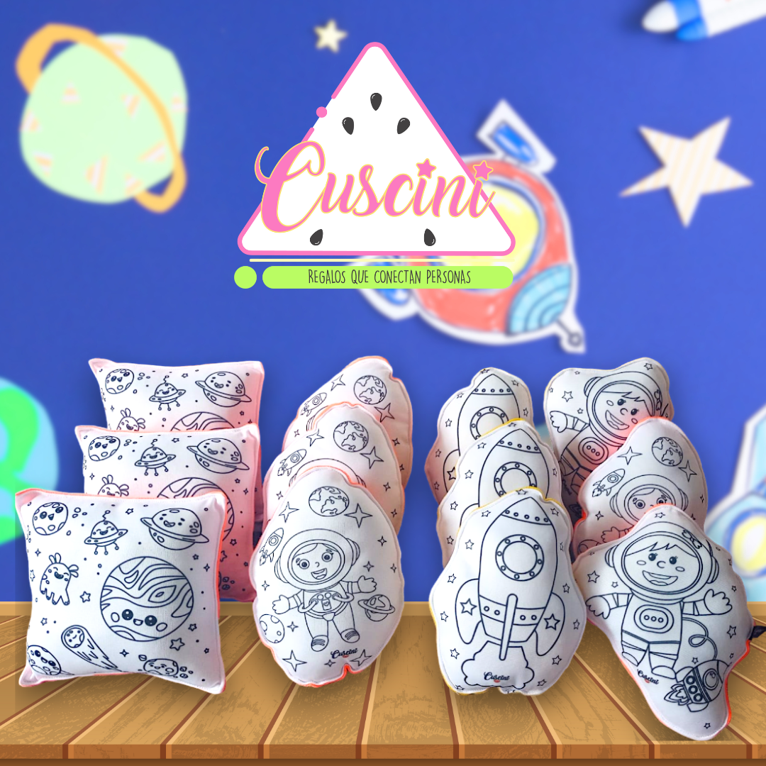 Cojines para pintar tematica Espacio o Astronautas (12 und)