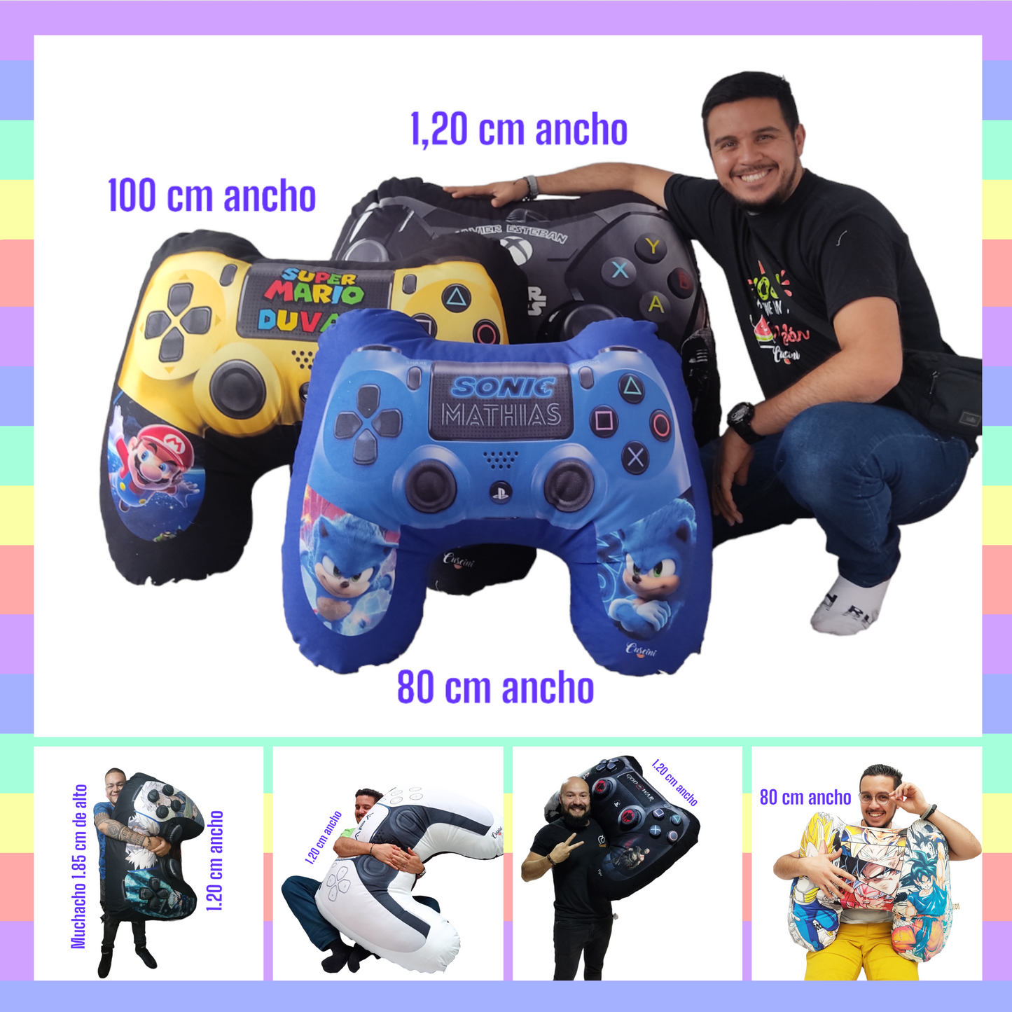 Cojin gamer Forma Control Video juegos play 5 Rick and Morty