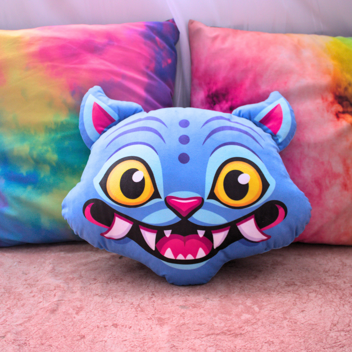 Cojín Gato Azul Derpy Tiger Guerreras Kpop