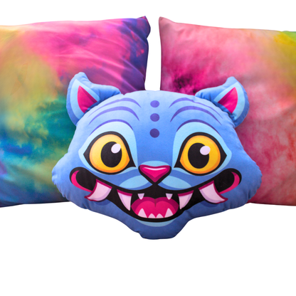 Cojín Gato Azul Derpy Tiger Guerreras Kpop