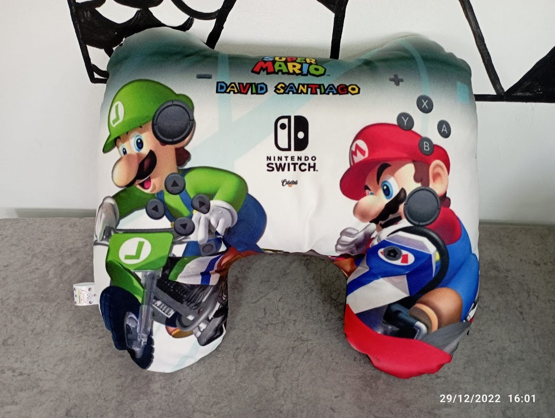 Cojin gamer Forma Control Video juegos nintendo switch mario kart