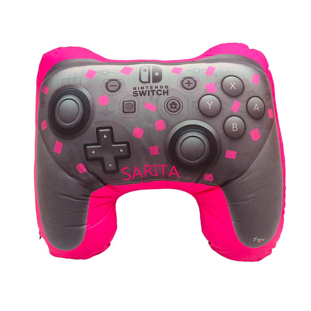 Cojin gamer Forma Control Video juegos nintendo Switch rosado