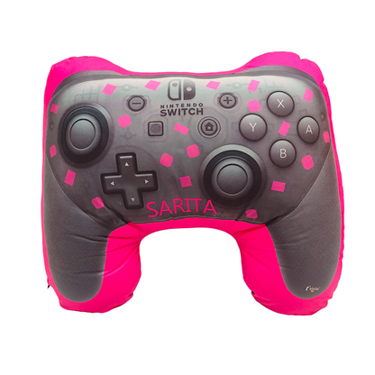 Cojin gamer Forma Control Video juegos nintendo Switch rosado