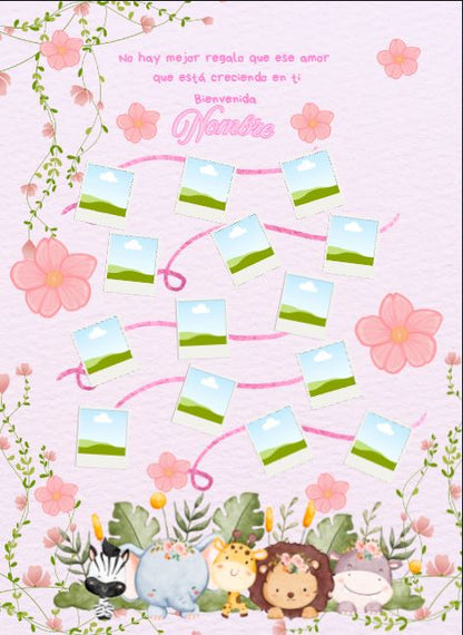 Cobija para bebe con 14 fotos y nombre